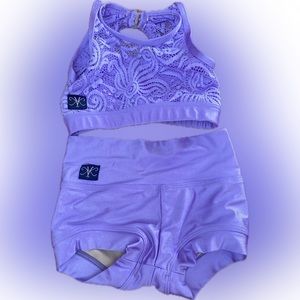 Kandi Kouture Dancewear Ser
Light Purple lace top and matching shorts